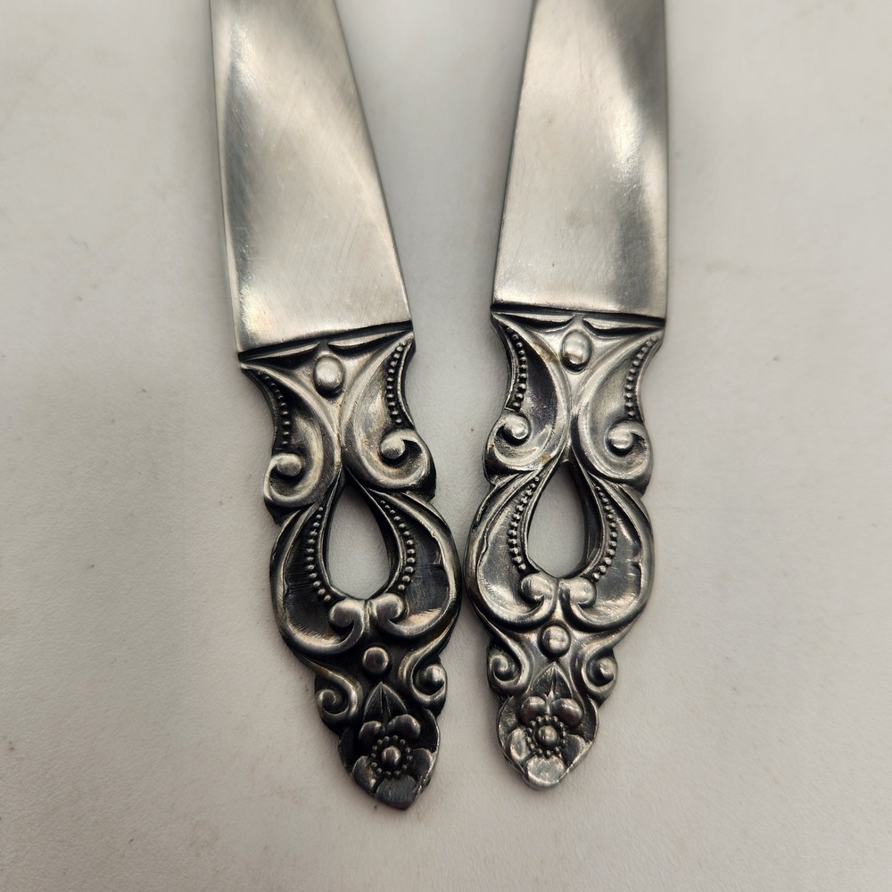 National Stainless Olof 2 Piece Salad Serving Set Spoon Fork Japan Vintage MCM - Picture 3 of 5